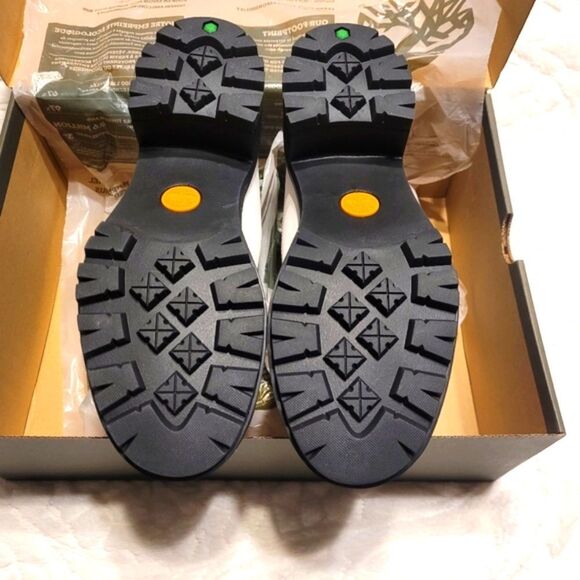 Timberland Booties Kinsley Waterproof White Nubuck Leather Zebra Lug Sole 7 New - Picture 6 of 13